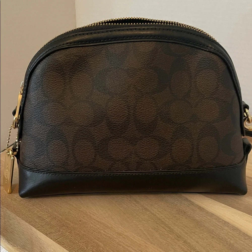 Coach Brown and Black Signature Dome Crossbody Handbag and Wallet - Picture 7 of 16